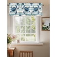 thumbnail image 2 of Teal Blue Turtle Coastal Curtain Valances for Windows, Vintage Stripe Beach Botanical Kitchen Valance Window Treatment, Light Filtering Block Curtains for Bathroom/Bedroom/Living Room 42'' x 12'', 2 of 9