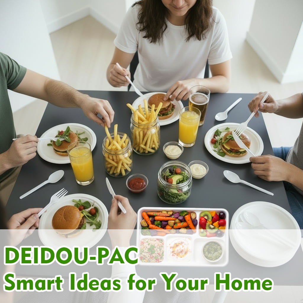 BEIDOU-PAC Heavy Duty Compostable Dessert Disposable Paper Plates, 6 Inch, 300 Count