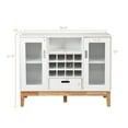 thumbnail image 3 of Giantex  White Sideboard Buffet Storage Cabinet, Wood Accent Console Table w/Removable Wine Rack, Glass Doors, 3 of 6