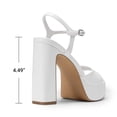 thumbnail image 4 of DREAM PAIRS Platform Heels for Women, Square Toe Chunky High Heels Ankle Strap Sandals for Wedding Party Formal Event, 4 of 9