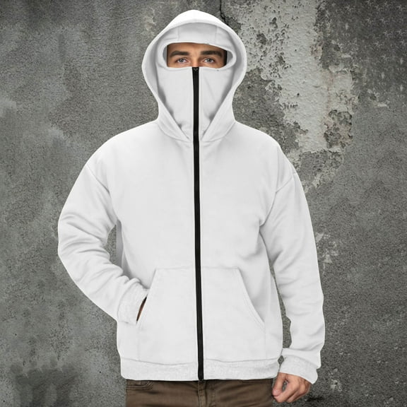 Royisotas Mens Lightweight Jackets Hooded Outwear Sports Solid Color Training Cargo Long Sleeve Coats for Men