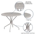 thumbnail image 4 of Afuera Living 35.25" Round Steel Flower Print Patio Dining Table in Silver, 4 of 8