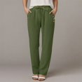 thumbnail image 2 of vigerkar Women's Cotton Linen Casual Pants Elastic Waisted Drawstring Pockets with Palazzo Trousers Business Pants GN1, 3XL, 2 of 6