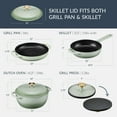 thumbnail image 3 of Best Choice Products Non-Stick Pot & Pan Cookware Set, Cast Iron Skillet, Grill Pan W/ Press, Dutch Oven - Sage, 3 of 10