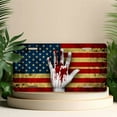 thumbnail image 4 of Bloody Hand on US Flag Funny Personalized License Plate Rust-proof Stainless Steel Metal License Plate Suitable For Men And Women 12.2" x 6.2", 4 of 6