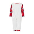 thumbnail image 4 of Elippeo Family Matching Christmas Pajamas, Romper/ Santa Claus Print Long Sleeve Tops and Reindeer Print Pants Loungewear Set, 4 of 9