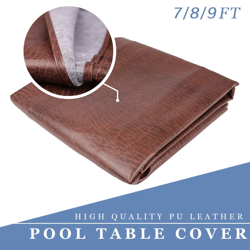 Billiard Table Cover, Choose 7ft, 8ft, 9ft Brown Heavy Duty Leatherette Pool Table Cover 