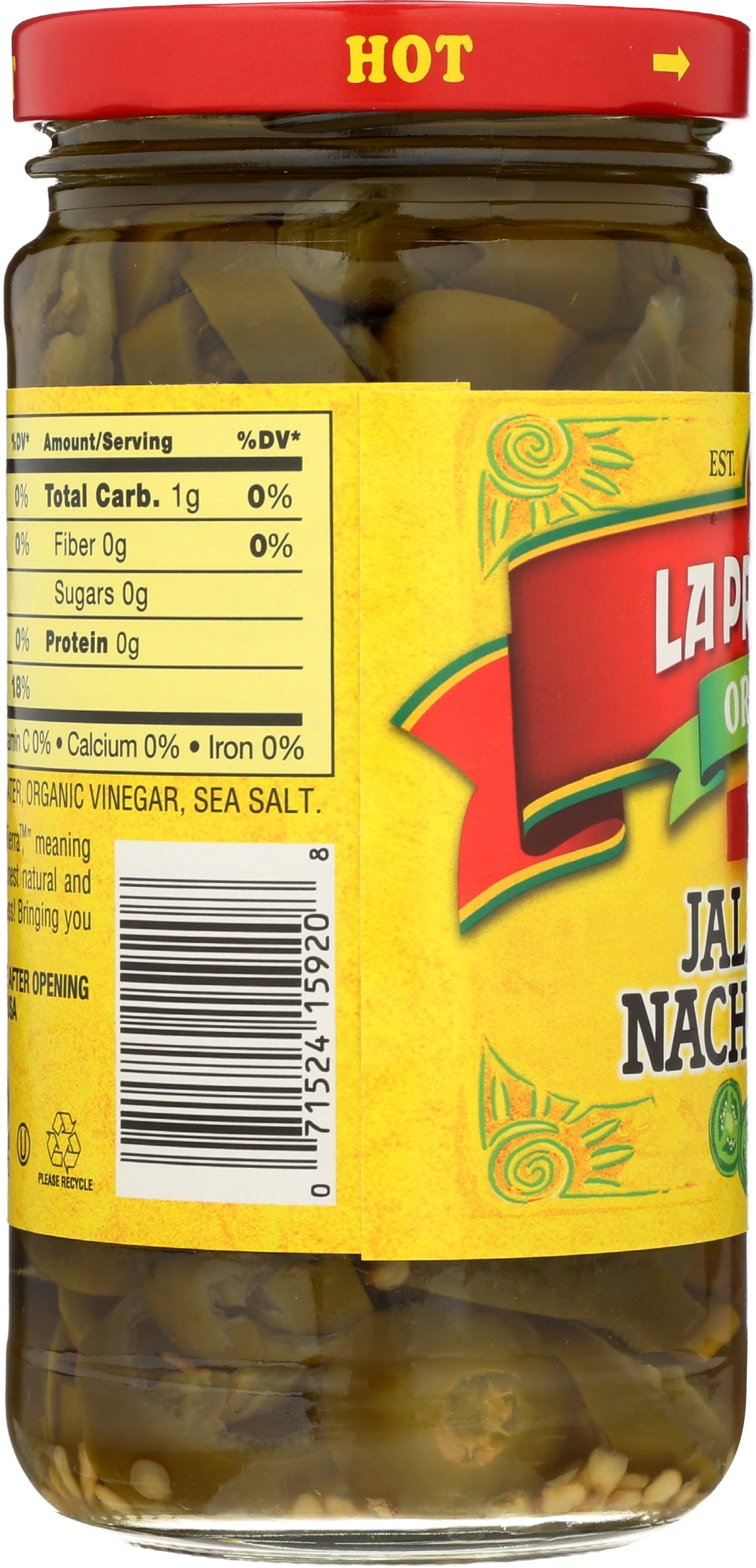 Pack of 12, La Preferida Organic Hot Jalapeno Slices, 11.5 oz