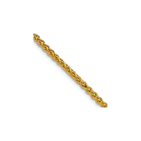14k Yellow Gold Lobster Claw Closure 1mm Wheat Chain Necklace 20 Inch Chain Necklace for Women and Men