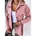 thumbnail image 6 of Womens Corduroy Shirt Long Sleeve Button Down Shirts Casual Jacket Tops Shacket, 6 of 6