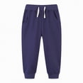 thumbnail image 4 of kpoplk Boys Active Pants Cotton Kids Lightweight Joggers Sweatpants with Pockets(Navy,12-18 M), 4 of 4
