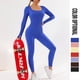 thumbnail image 1 of Mono de yoga deportivo de manga larga de secado rápido sin costuras, ropa de yoga ajustada de una pieza para mujer, 1 of 5