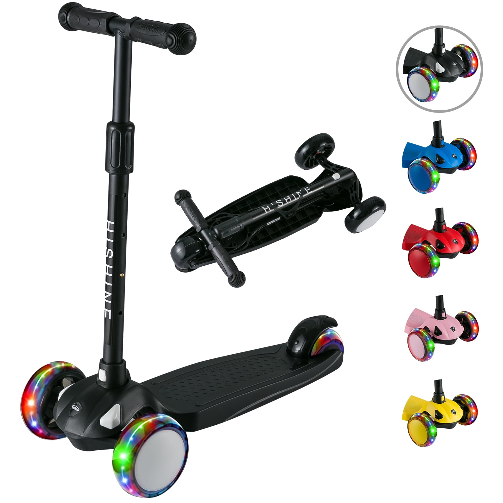 Exclusive Kids 3 Wheel Sleek Scooter LED Lights Music & Smoke Machine Unisex 5 
