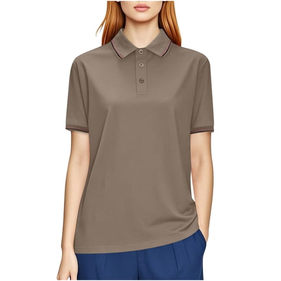 Womens Quick Dry Workout Tops, Short Sleeve Shirts for Women Summer Business Casual Solid Color Button Up Lapel Dressy Blouses Plus Size Athletic T-Shirts