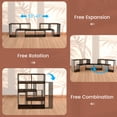 thumbnail image 6 of Topbuy 3 PCS Adjustable TV Stand Minimalist Entertainment Center for 43 55 60 65 Inch TV Media Console Table Rustic Brown, 6 of 7