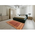 thumbnail image 4 of Ahgly Company Indoor Square Mid-Century Modern Orange Oriental Area Rugs, 7' Square, 4 of 6