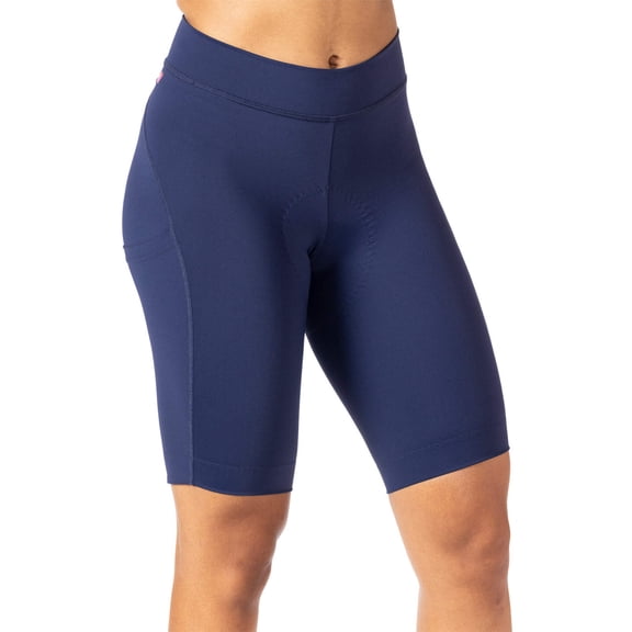 Terry Bike Bermuda Shorts Women Padded | Hi-Rise High Waisted Bottoms for Womens Cycling | 11" Long | Fleet Air Chamois