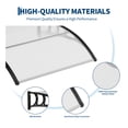 thumbnail image 6 of Kicctian 40''x40'' Outdoor Window Door Awning Canopy, with Polycarbonate Cover & Plastic Steel Brackets, Weather-Resistant Door Canopy for Porch, Patio, Window, Clear, 6 of 7