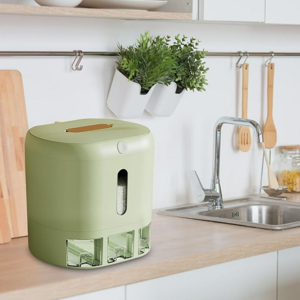 Cubo de almacenamiento de alimentos Soledad con tapa abatible reutilizable verde 10 kg