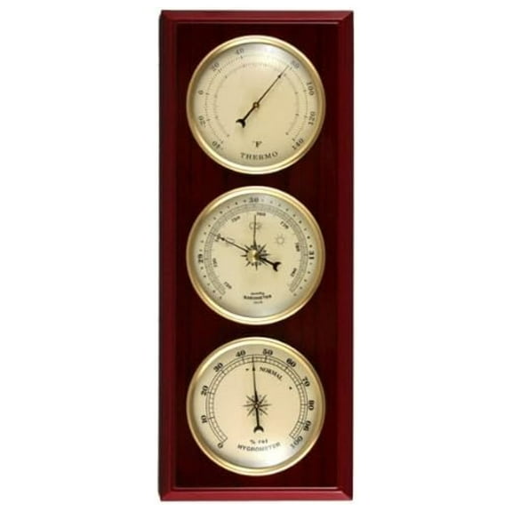 YG315 Cherry Finish Dial Traditional Weather Station