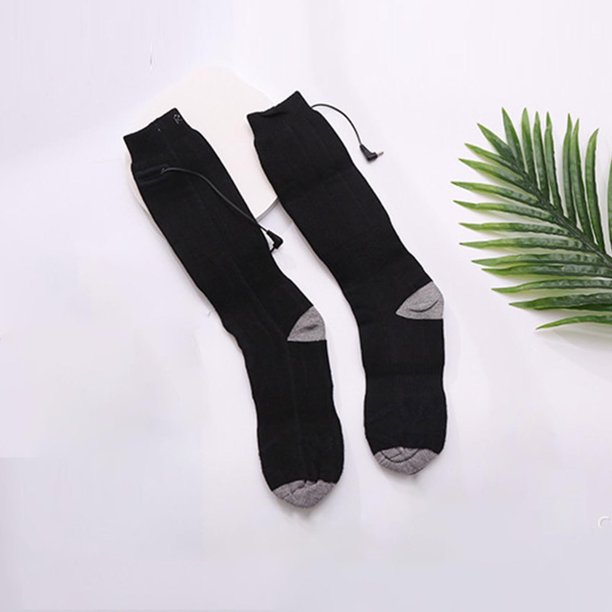 Calcetines para hombre y mujer, personalizados, de color liso, para invierno, con calefacción electrónica, de longitud media, de poliéster