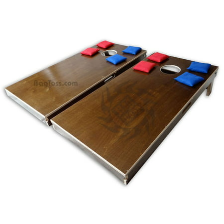 Professional Bag Toss Long Board Regulation Size Cornhole Game Set (4ft x 2ft, Classic Version - Heritage (Best Finish For Cornhole Boards)