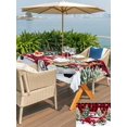 thumbnail image 4 of Outdoor Tablecloth with Umbrella Hole and Zipper, Christmas Truck Rectangle Table Cloth 60x102 Inch Waterproof Tablecloth, Winter Snowflakes Xmas Tree Deer Red Black Picnic Table Cover for Patio, 4 of 7
