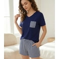 thumbnail image 3 of Womens Pajama Sets Soft T-shirt and shorts Sleepwear Sets size XL, 3 of 5