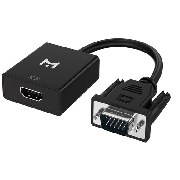 VGA Male to HDMI Female 1080P Output HDTV Audio Video Cable Converter Adapter Black