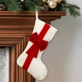 thumbnail image 4 of Anhility Large Christmas Stockings Soft Flocked Fabric Christmas Stockings with Bow Hanging Decorations for Fireplace Holiday Party Wall Mantle Christmas Tree, 17.72x10.63in, 4 of 6
