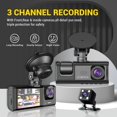 thumbnail image 3 of 3 Channel Dash Cam Front And Rear Inside, 1080P Dash IR Night Vision, Loop Recording Car DVR Camera With 2 Inch IPS Screen 3 Cameras Car Dashcam, 3 of 5