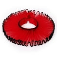 thumbnail image 1 of Volante gótico de tul rojo con cuello falso y ribete negro para mujer, 1 of 4