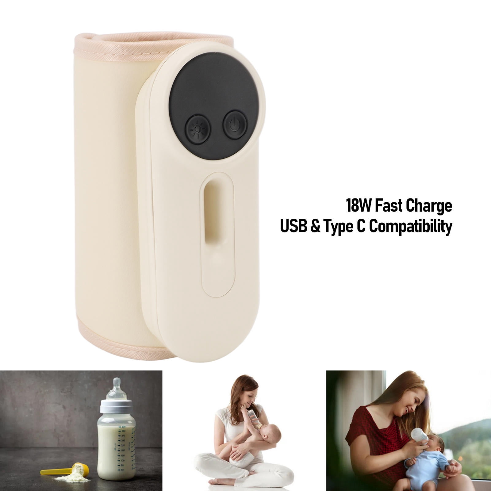 Yajisi Portable Baby Bottle Warmer, 8000mAh Rechargeable USB Bottle Heater for Travel & Outdoor, 5.9x3.9x3.1in
