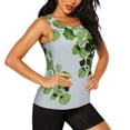 thumbnail image 2 of Balery Watercolor Green Leaves Camiseta sin mangas estampada ligera para mujer, tops de entrenamiento sin mangas, camisetas de yoga transpirables de secado rápido.-Medium, 2 of 7