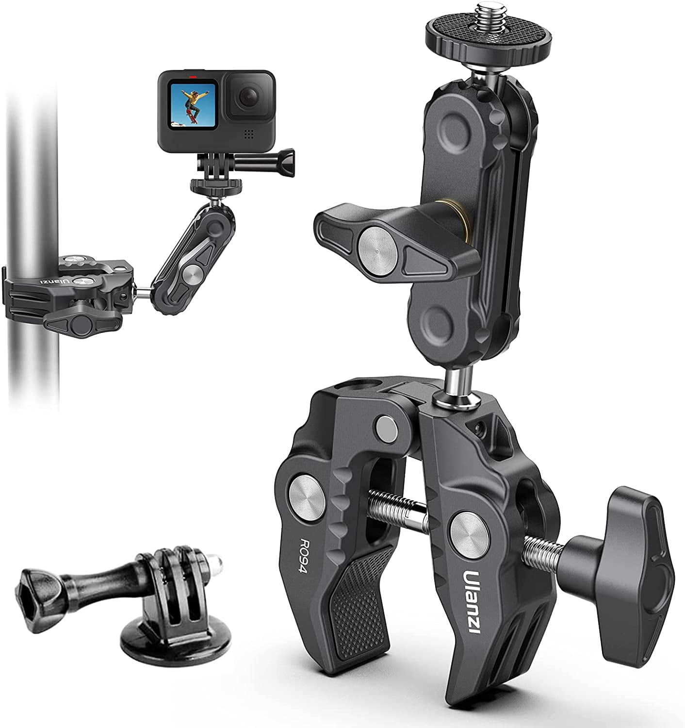 Works Great! Clamping Camera Mount works with any Camera Mount Camera in Car 