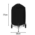 thumbnail image 2 of 210D Outdoor Barbecue Rack Cover Black Round Waterproof Sunscreen Cover 77*58Cm, 2 of 9