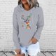 thumbnail image 2 of Sudadera Para Mujer Sudadera Con Capucha de Cuello Redondo Moda Casual Impreso Blusa de Manga Larga Bolsillo Jersey Tops Odeerbi ODB171904, 2 of 7