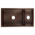 thumbnail image 4 of Premier Copper Products  K70DB33199-SD5 33" Copper Kitchen 70/30 Sink w/ Low Divider, 4 of 5
