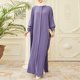 thumbnail image 2 of Túnica musulmana para mujer: vestido largo con mangas murciélago, corte holgado, cuello redondo, poliéster, prenda de oración para todas las estaciones, talla única, diseño con capucha, 2 of 8