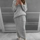 thumbnail image 5 of Suéter de punto con cuello en V para mujer, ropa de moda, suéter de punto con aguja torcida, 5 of 6