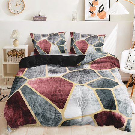 Hosima 3 Piece 3D Digital Printed Duvet Cover Full Size Bedroom Decorative Bedding Set,DEL73-King