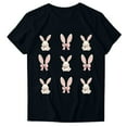 thumbnail image 2 of Njagoc3 2025 Spring Easter Limited Bunny Print T-Shirt Women Cotton Loose Slim Fit Versatile Top, 2 of 6