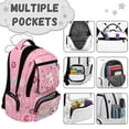 thumbnail image 5 of Bulopur Little Girls 17 Inch Backpack Set of 4 Pink Cherry Blossom Axolotl Print School Bookbag with Full Accessories: Lunch Box, Water Bottle Holder, Pencil Case, 5 of 7