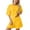 A-Yellow250, variant on XIAONU Women's Pajama Set Short Sleeve Crop Top & Shorts Homewear Ladies Simple Cozy Nightwear Set
