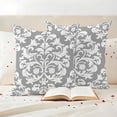 thumbnail image 3 of Baroque Grey Outdoor Waterproof Pillow Covers, Vintage Damask Classic Floral Decorative Square Throw Pillowcase Sofa Cushion Sham for Patio/Couch/Chair, 24"x24" 2 Pack, 3 of 8