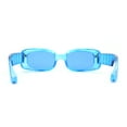 thumbnail image 4 of Womens Mod Thick Plastic Narrow Rectangle Bold Rich Sunglasses Blue, 4 of 4