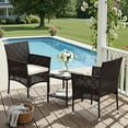 thumbnail image 3 of WLXIANG 3 Piece Patio Furniture Set Wicker Chairs with Coffee Table – Outdoor Rattan Conversation Set for Porch, Balcony, Backyard, Brown, 3 of 7