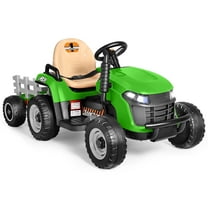 East doll 12V Ride on Tractor with Tiltable & Detachable Trailer, up to 3.1Mph Truck with Parental Remote, Music Player, Bluetooth Function & Headlight
