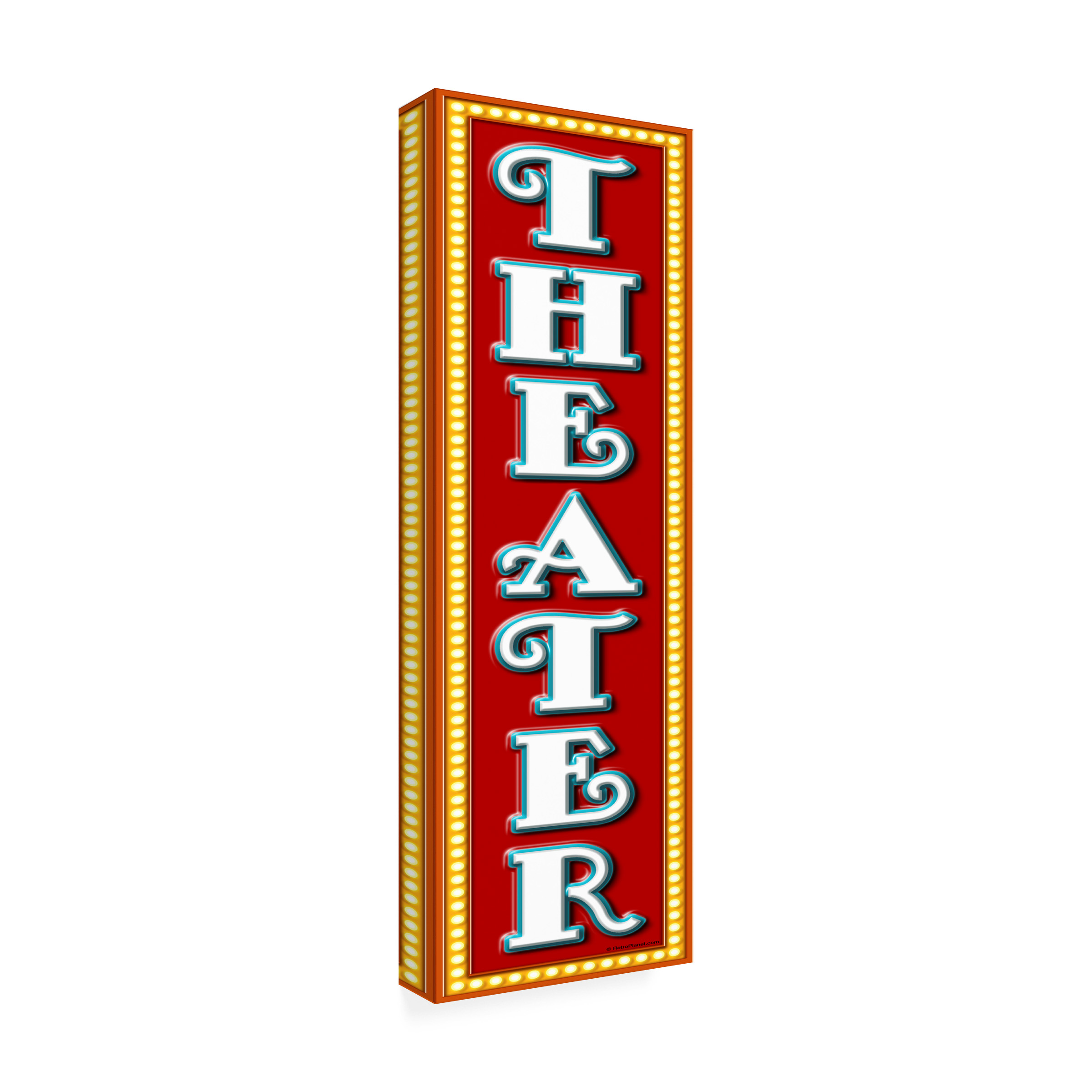 RetroPlanet 'Theater Marquee Vertical' Canvas Art