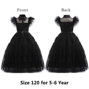 Black Mesh Dance Dress for Girls Halloween Black Costume Outfit 4-10T